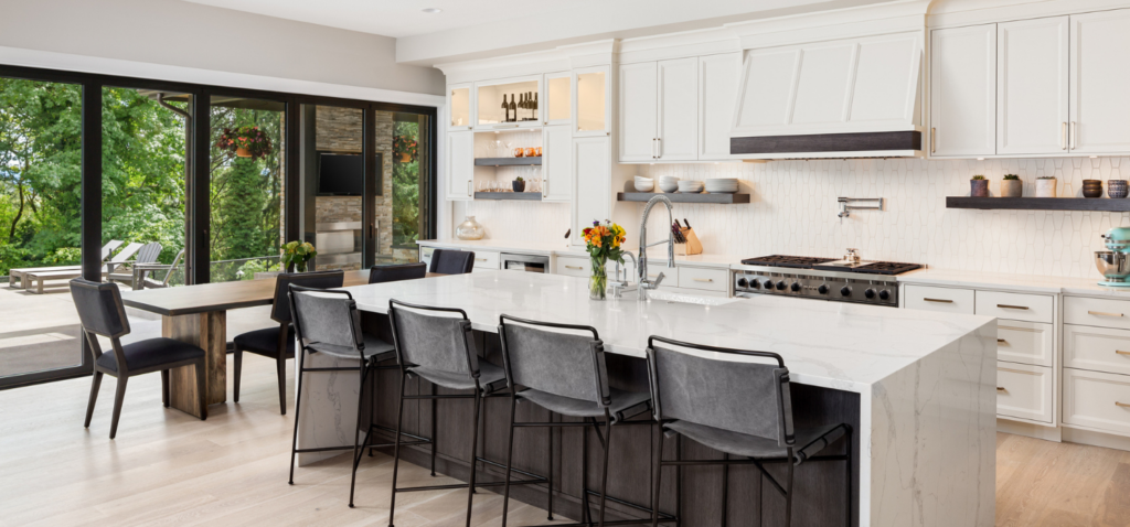 Fresh and sanitized kitchen with gleaming finishes after move-in cleaning.