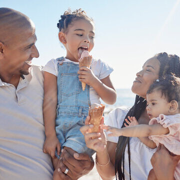 family with kids eating ice cream while we handle home cleaning services in Alameda, CA